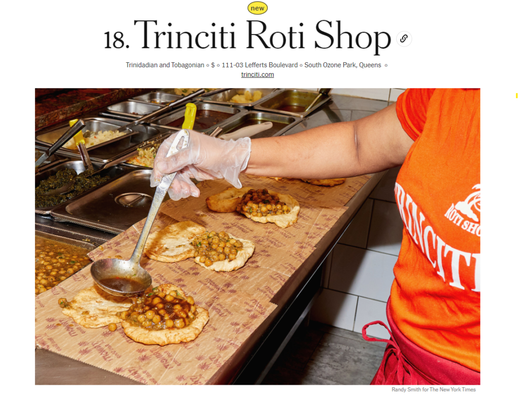 Trinciti Roti Shop & Restaurant in Queens, NY | Trinidadian Food